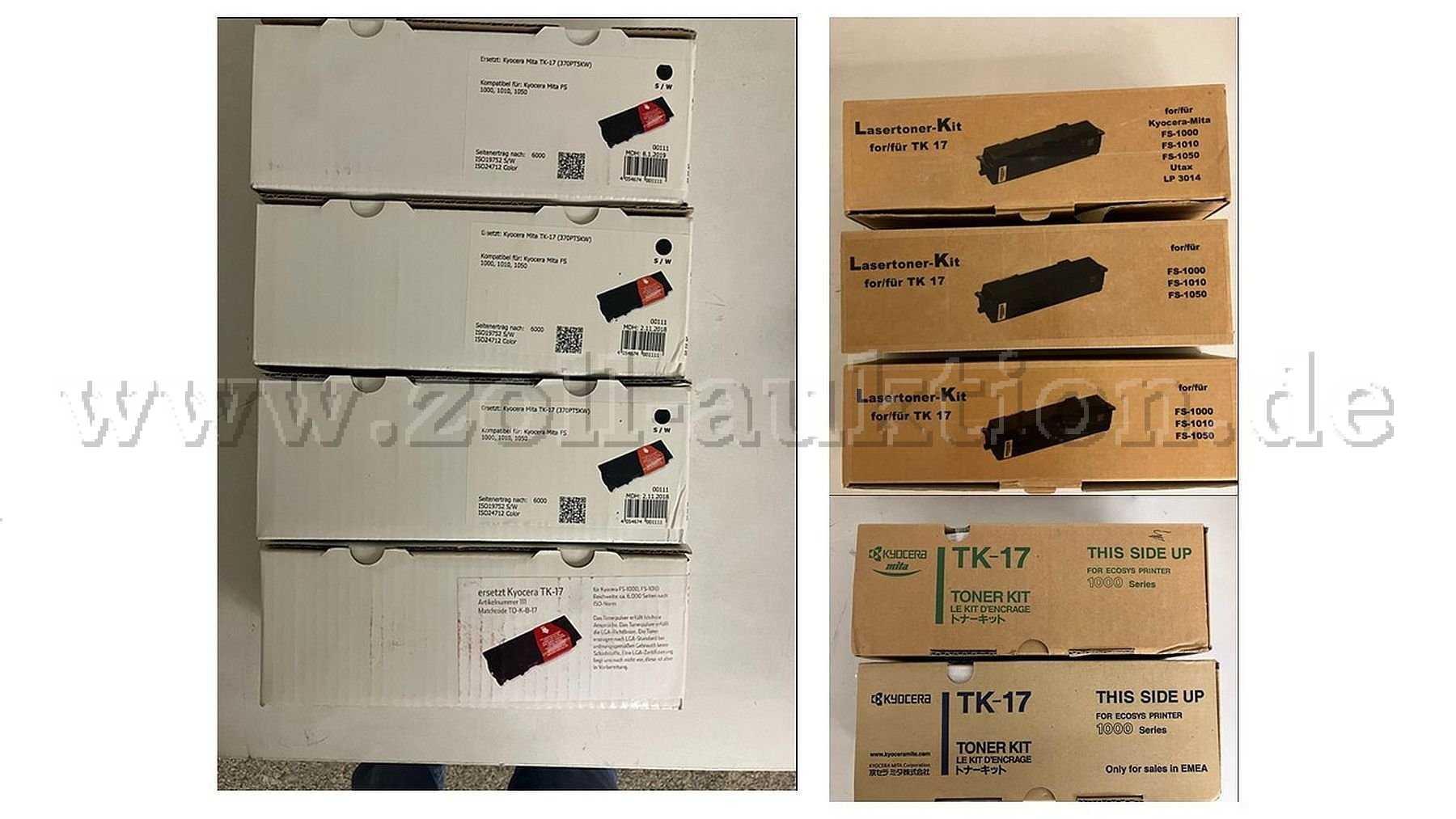 9个KYOCERA TK-17 SW碳粉盒(旧,未开封仍密封)