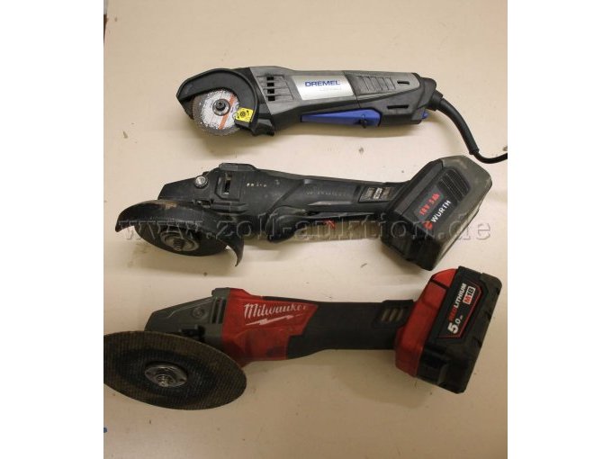 2 Akku-Winkelschleifer und ein Dremel