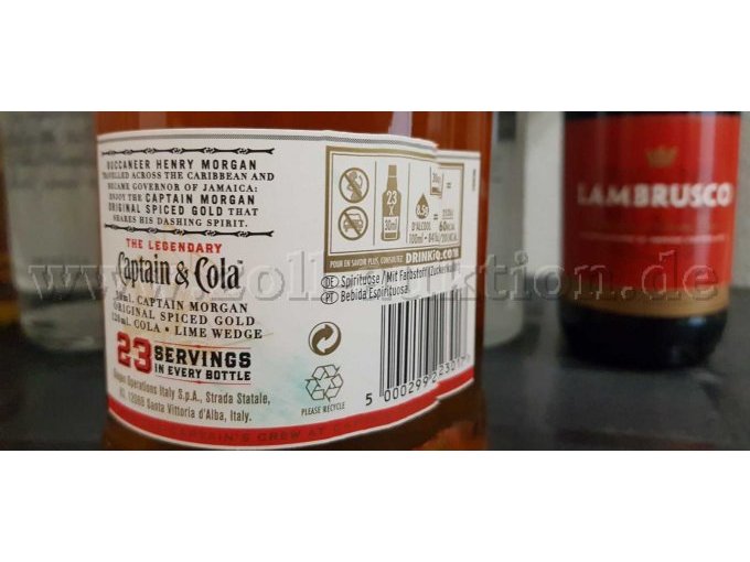 Detailansicht Herstellerinformationen Capitain Morgan